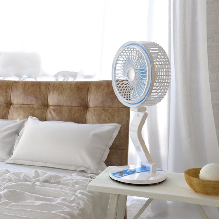 LR-2018 Table Fan, Small Portable Desktop Fan with 21 SMD Light Strong Wind, Quiet Operation Personal Mini Fan_000282
